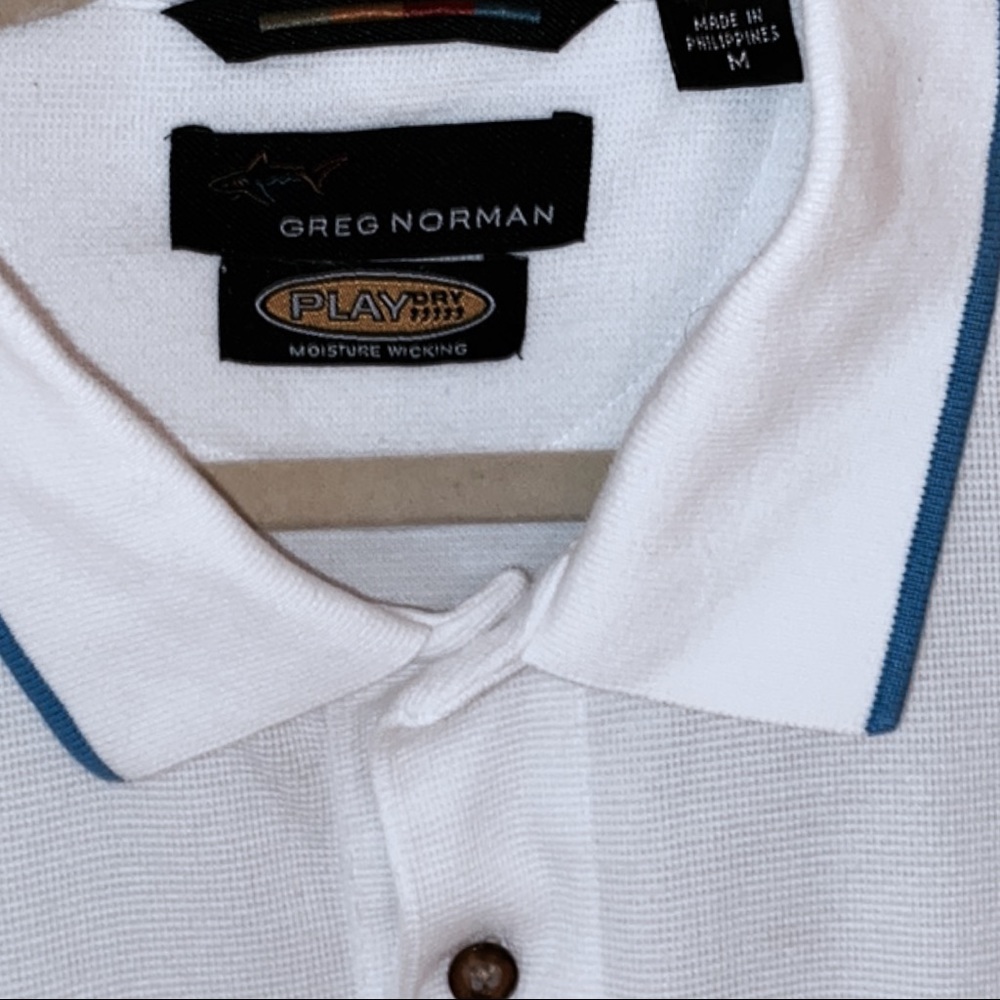 Greg Norman White Men’s Polo Shirt - Medium in Excellent Condition - Picture 7 of 16